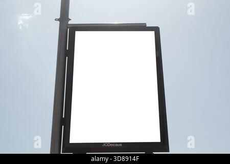 Reklametafeln auf einem leeren Poster Stockfoto