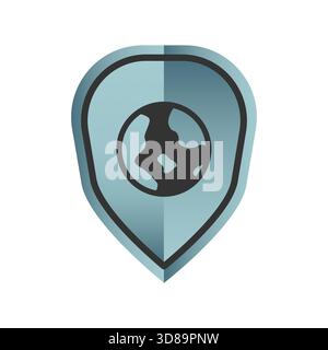 Weltschutz-Symbol. Symbol für globale Abschirmung. Planetensicherheitsvektor. Erdungsschild. EPS 10. Stock Vektor