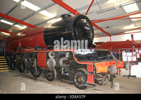 No 46203 Princess Margaret Rose, eine ehemalige London Midland & Scottish Express-Dampflokomotive; erhalten bei Midland Railway-Butterley, Derbyshire, Großbritannien Stockfoto