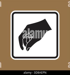 Dieses Design zeigt ein minimalistisches Symbol für Handgesten, das perfekt geeignet ist, um Aufmerksamkeit oder Richtungswechsel in verschiedenen Kontexten zu vermitteln. Ideal für grafische Anwendungen Stock Vektor