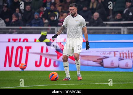 Mailand, Italien. 29/11//2025. Mario Gila, während des AC Milan vs SS Lazio, Serie A, im Giuseppe Meazza Stadion.Credit: Alessio Morgese / Alamy Live News Stockfoto