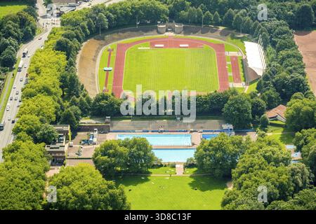 Sportstadion Vestische Kampfbahn, Freibad Gladbeck, Gladbeck, Ruhrgebiet, Nordrhein-Westfalen, Deutschland, DE, Europa, Luftaufnahme, Vogelperspektive, Stockfoto