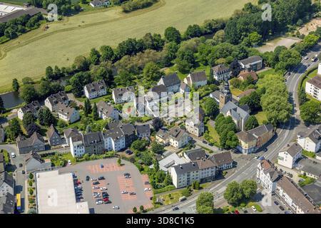 Elseyer Kirche (EV. -Luth.), Elseyer Kirchplatz, Hohenlimburg Mitte, Stadtzentrum, Hagen, Ruhrgebiet, Nordrhein-Westfalen, Deutschland, DE, Europa, Aeria Stockfoto