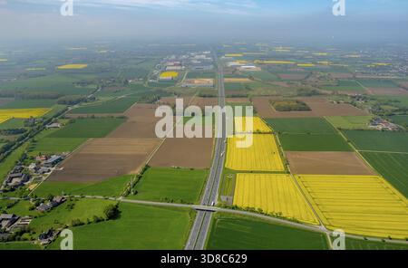 InlogPark Hamm an der Autobahn A2, Hamm, Ruhrgebiet, Nordrhein-Westfalen, Deutschland, DE, Europa, Luftaufnahme, Vogelperspektive, Luftaufnahme, aer Stockfoto