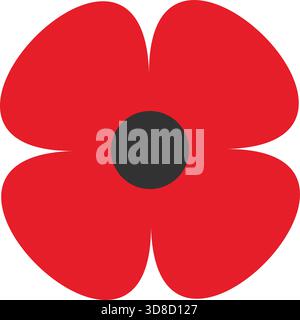 Flaches Symbol von Flanders Poppy Stock Vektor