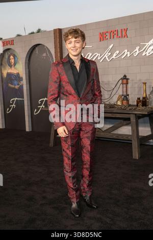 Christian Convery nimmt am 06. Oktober 2025 an Netflix's Premiere von „Frankenstein“ im Academy Museum of Motion Pictures in Los Angeles, KALIFORNIEN, Teil. Stockfoto