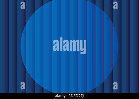 Abstrakter dunkler marineblauer Hintergrund mit vertikalen Streifen und zentriertem Kreis Design Element für Banner Präsentation Vektor Illustration Stock Vektor
