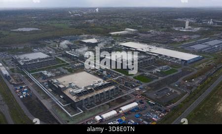 Saint-Ghislain-KI-Datencenter – Luftaufnahme Stockfoto