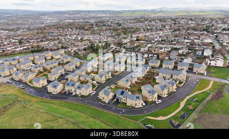 Barratt Homes Brun Lea Heights Bauprojekt in Habergham Eaves, Burnley, Lancashire Stockfoto