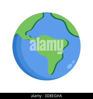 Symbol für den flachen Erdplaneten. Vektorabbildung Stock Vektor