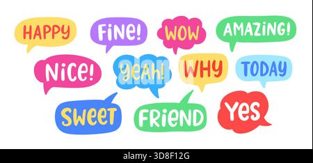 Chat Bubbles Social Media Message Speech Clouds Stock Vektor