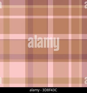 Elegantes Karomuster mit Karomuster und Strukturmuster im Schlafzimmer. Nahtloser Textil-Hintergrund-Vektor in Orange und hellen Farben Palette. Stock Vektor