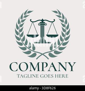 Green Lawyer Company oder Anwaltskanzlei Logo Stock Vektor