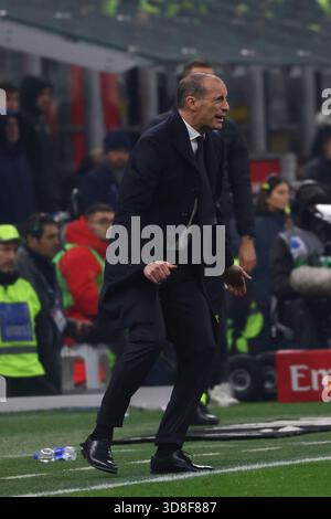 Mailand, Italien, 29. November 2025. Massimiliano Allegri im Spiel der Serie A zwischen AC Mailand und SS Lazio im Giuseppe Meazza Stadion in Mailand Stockfoto