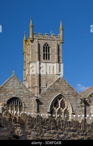 St Ia's Church, auch St Ives Parish Church, in der Küstenstadt St Ives, Cornwall, England, Großbritannien, Europa Stockfoto