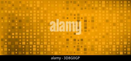 Abstrakter goldener Hintergrund von Quadraten. Handgezeichnet. Nicht AI, Vektordarstellung. Stock Vektor