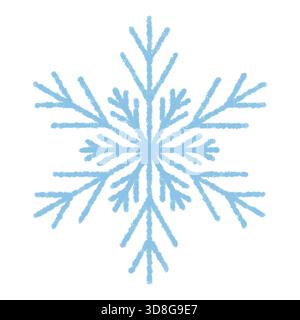 Blauer Buntstift Schneeflocke Winter Symbol Stock Vektor