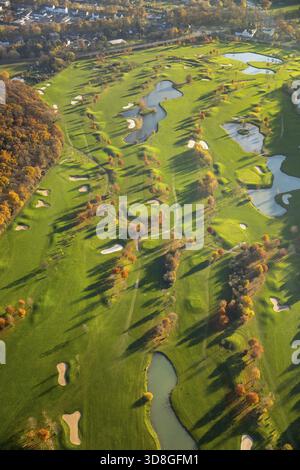 Golfclub am Kloster-Kamp e.V., Golfanlage am Kloster Kamp, GOBA Kamp-Lintfort GmbH, Greens, Bunker, Hecken, Kamp-Lintfort, Ruhrgebiet, Niederrhein Wes Stockfoto