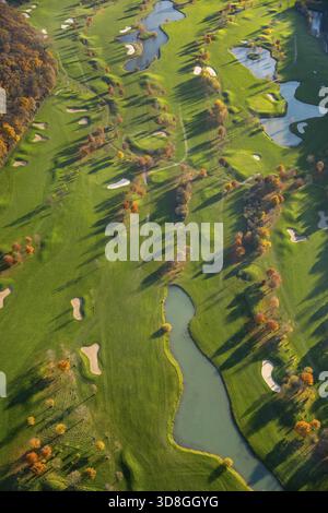 Golfclub am Kloster-Kamp e.V., Golfanlage am Kloster Kamp, GOBA Kamp-Lintfort GmbH, Greens, Bunker, Hecken, Kamp-Lintfort, Ruhrgebiet, Niederrhein Wes Stockfoto