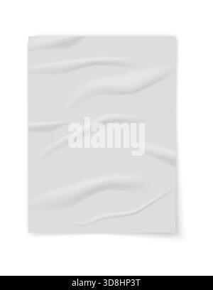 Realistische, zerknitterte Papierstruktur mit subtilen Falten und Falten, perfekt für Hintergründe, Präsentationen, Poster, Mockups, und kreative Designprojekte Stock Vektor