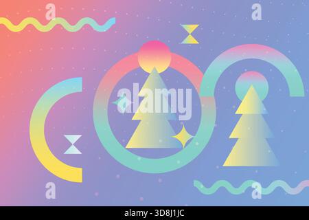 Abstrakter Hintergrund Geometrisches Winterelement Moderne für Silvester Feiertag Memphis Style Design Stock Vektor