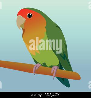 Eine digitale Illustration eines pfirsichgesichtigen Turteltauben Stock Vektor