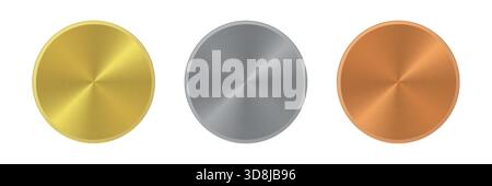 Gold-, Silber- und Bronzemedaillen stehen für Leistung und Erfolg Stock Vektor