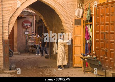 souk, Straßenszene, Marokko, Medina, Afrika, reisen, Leute, Marrakesch Stockfoto