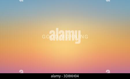 Friedlicher, von Sonnenaufgang inspirierter Farbverlauf, der Gelb, Pfirsich und Blau mit sanften Übergängen verbindet. Stock Vektor