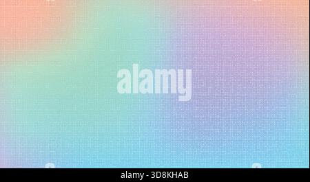 Helles gepunktetes Halbtonmuster über einem traumhaften, pastellfarbenen Hintergrund mit Regenbogen-Farbverlauf Stock Vektor