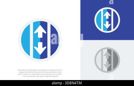 Kreisförmige Pfeile Nach Oben Nach Unten Exchange Logo Design Data Transfer Tech Stock Vektor