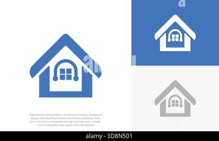 MModern minimalistischer Real Estate Home Logo Vektor. Clean Architecture House Icon Design für das Branding und die Identität von Immobilien- und Bauunternehmen. Stock Vektor