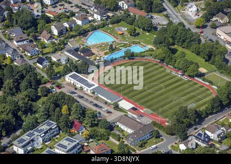 Sprockhoevel Freibad, Liegewiese, Bleichwiese, am Sportplatz, Fußballplatz von TSG 1881 Sprockhoevel e.V. - GUFiT.15, Sprockhoev Stockfoto