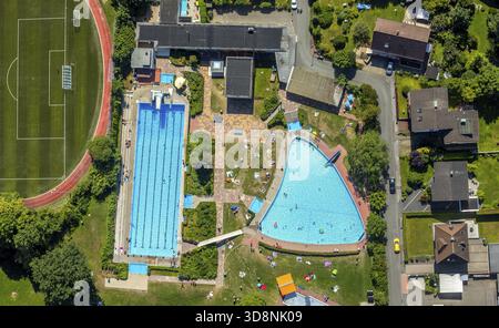 Sprockhoevel Freibad, Liegewiese, Bleichwiese, am Sportplatz, Fußballplatz von TSG 1881 Sprockhoevel e.V. - GUFiT.15, Sprockhoev Stockfoto
