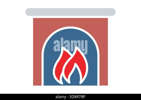 Kaminsymbol. Symbolstil durchgehend. Symbol für weihnachten. Vektorillustration für Feiertagselemente Stock Vektor