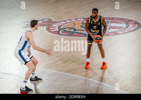 Ercan Osmani von Anadolu Efes Istanbul während des Turkish Airlines EuroLeague Spiels zwischen AS Monaco und Anadolu Efes Istanbul im Salle Gaston Médecin. Endrunde ALS Monaco 102 : 66 Anadolu Efes Istanbul (Foto: Laurent Coust / SOPA Images/SIPA USA) Stockfoto