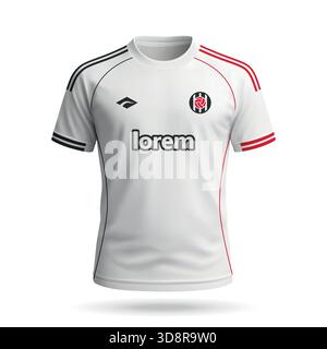 3D realistisches Fußballtrikot im Stil, Vorlage für Fußballtrikot 2026 Stock Vektor