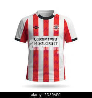 3D realistisches Fußballtrikot im Stil, Vorlage für Fußballtrikot 2026 Stock Vektor