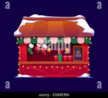 Weihnachtsmarkt mit Kakaogetränken Stock Vektor
