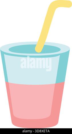 Limonade in Glas Vektorgetränk mit Strohsymbol Stock Vektor