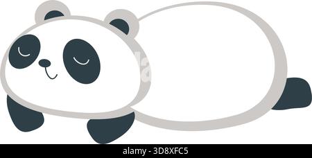 Panda-Schlafvektor, Faulbär-Zeichentricksymbol Stock Vektor