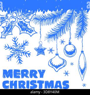 Weihnachten-Gekritzel auf einem Stück ein Schulheft, Element für Design, Vektor-illustration Stock Vektor