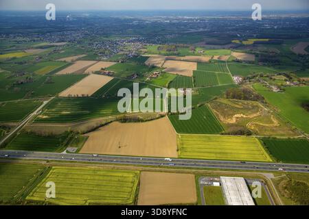 Gewerbegebiet InlogPark Hamm an der Stadtgrenze Boenen, Autobahn A2, Hamm, Ruhrgebiet, Nordrhein-Westfalen, Deutschland, Boenen, DE, Europa, Luft Stockfoto