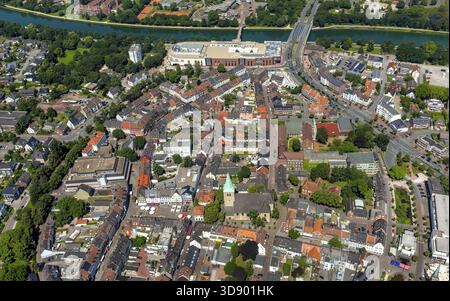 Mercaden Dorsten, Einkaufszentrum, Kaufland, Dorsten mit Westwall, Suedwall, Westgraben, Suedgraben und Ostgraben, kreisförmiges Stadtzentrum, Dorsten, Ruh Stockfoto