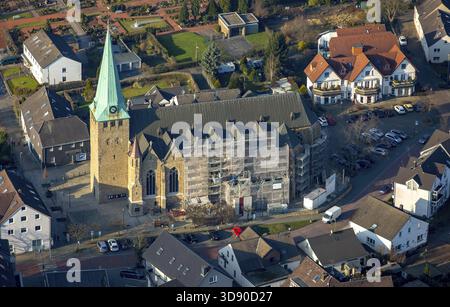 Renovierung des Niedergeringsten Doms, Domplatz Essener Straße, Hattingen, Ruhrgebiet, Nordrhein-Westfalen, Deutschland, DE, Europa, Luftaufnahme, bi Stockfoto