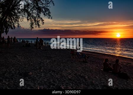 Flic en FLAC ist ein langer, beliebter Strand an der Westküste von Mauritius Stockfoto