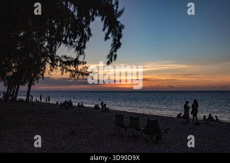 Flic en FLAC ist ein langer, beliebter Strand an der Westküste von Mauritius Stockfoto