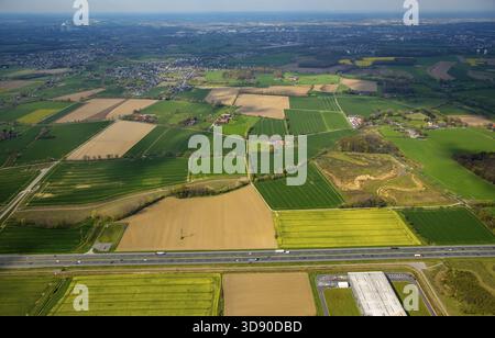 Gewerbegebiet InlogPark Hamm an der Stadtgrenze Boenen, Autobahn A2, Hamm, Ruhrgebiet, Nordrhein-Westfalen, Deutschland, Boenen, DE, Europa, Luft Stockfoto