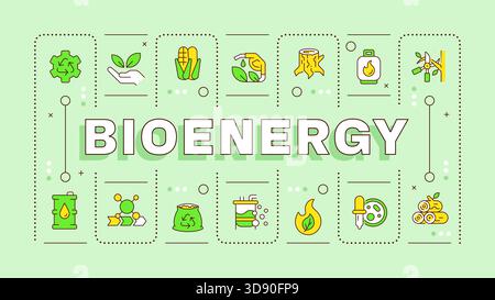 Bioenergie-Grünwort-Konzept Stock Vektor