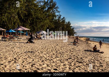 Flic en FLAC ist ein langer, beliebter Strand an der Westküste von Mauritius Stockfoto